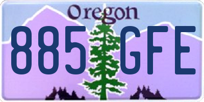 OR license plate 885GFE