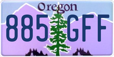 OR license plate 885GFF