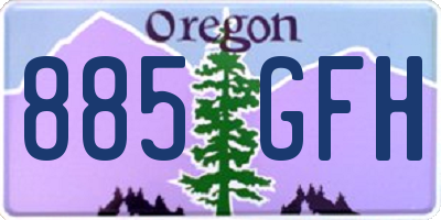 OR license plate 885GFH