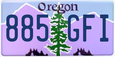 OR license plate 885GFI