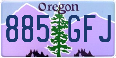 OR license plate 885GFJ