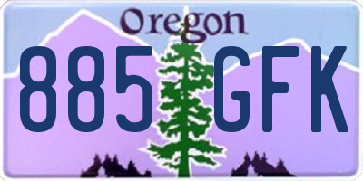 OR license plate 885GFK