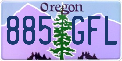OR license plate 885GFL