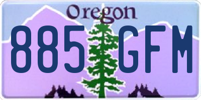 OR license plate 885GFM