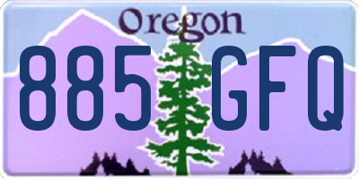 OR license plate 885GFQ