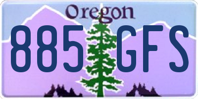 OR license plate 885GFS