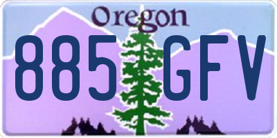 OR license plate 885GFV