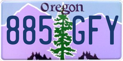 OR license plate 885GFY