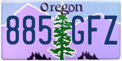 OR license plate 885GFZ