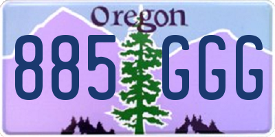 OR license plate 885GGG
