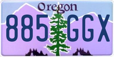 OR license plate 885GGX