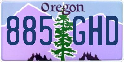 OR license plate 885GHD