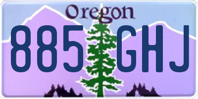 OR license plate 885GHJ
