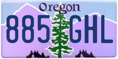 OR license plate 885GHL