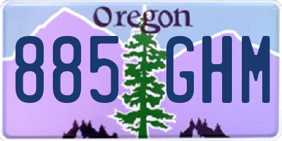 OR license plate 885GHM