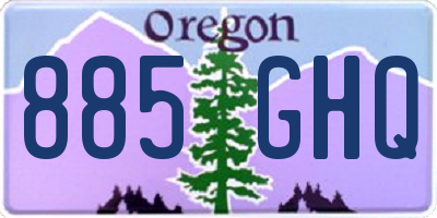 OR license plate 885GHQ