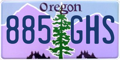 OR license plate 885GHS
