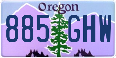 OR license plate 885GHW