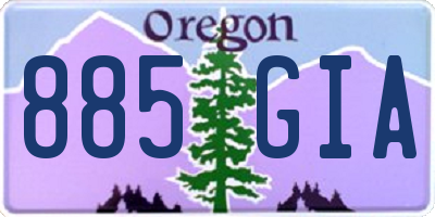 OR license plate 885GIA