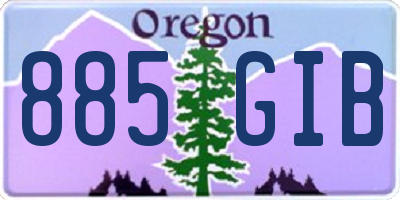 OR license plate 885GIB
