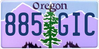 OR license plate 885GIC