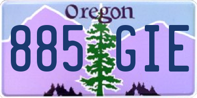 OR license plate 885GIE