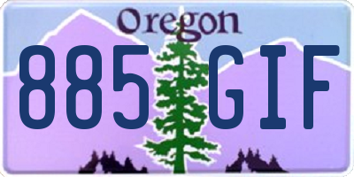 OR license plate 885GIF