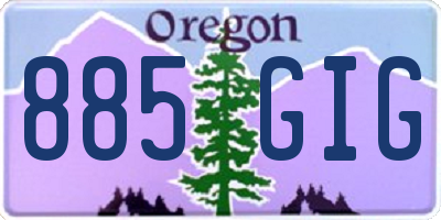 OR license plate 885GIG