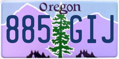 OR license plate 885GIJ