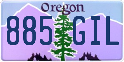 OR license plate 885GIL