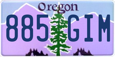 OR license plate 885GIM