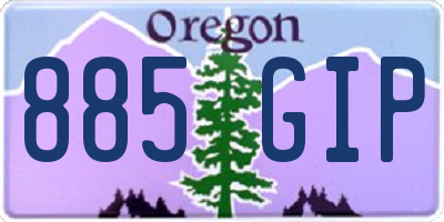 OR license plate 885GIP