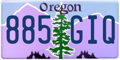 OR license plate 885GIQ