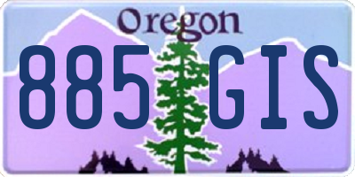OR license plate 885GIS