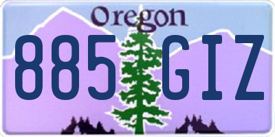 OR license plate 885GIZ