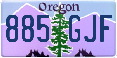 OR license plate 885GJF