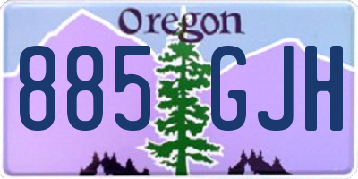 OR license plate 885GJH