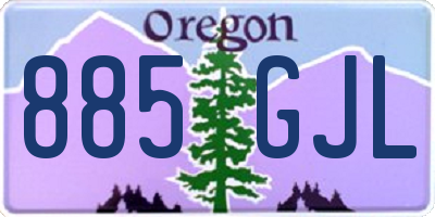 OR license plate 885GJL
