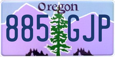 OR license plate 885GJP