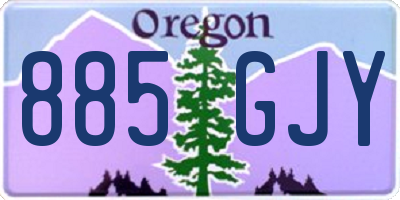 OR license plate 885GJY
