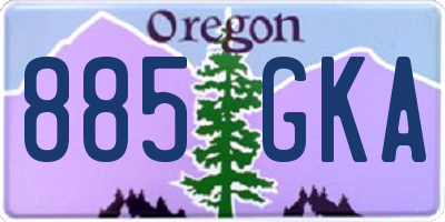 OR license plate 885GKA