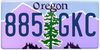 OR license plate 885GKC