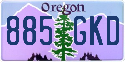 OR license plate 885GKD