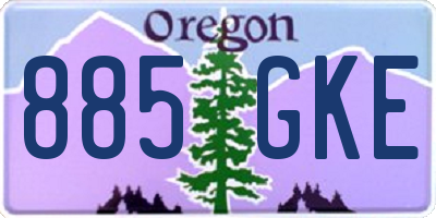 OR license plate 885GKE