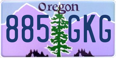 OR license plate 885GKG