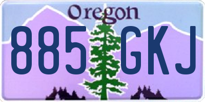 OR license plate 885GKJ