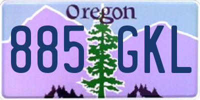 OR license plate 885GKL