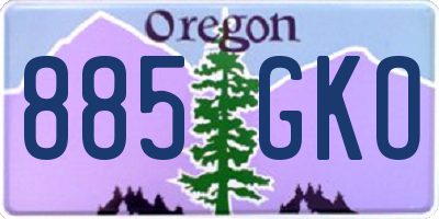 OR license plate 885GKO