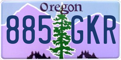OR license plate 885GKR