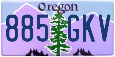 OR license plate 885GKV